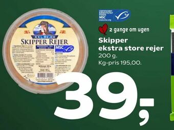 Skipper ekstra store rejer