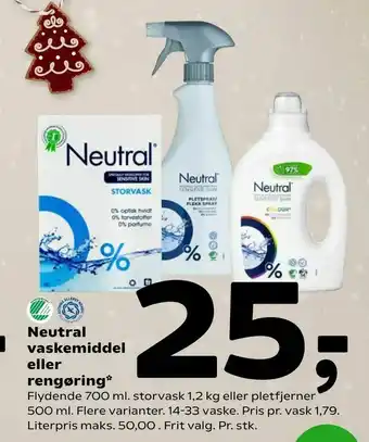 Coop 365 Neutral vaskemiddel eller rengøring tilbud