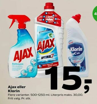 Coop 365 Ajax eller Klorin tilbud