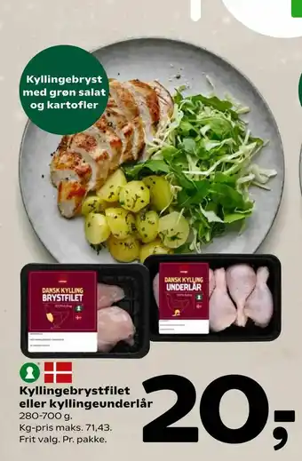 Kyllingebrystfilet eller kyllingeunderlår