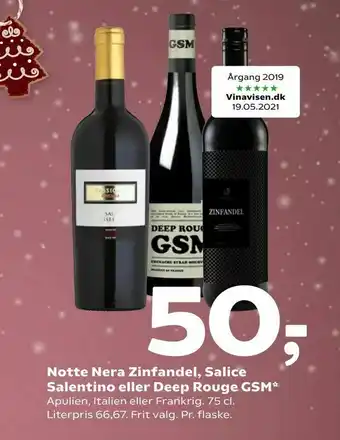 Coop 365 Notte Nera Zinfandel, Salice Salentino eller Deep Rouge GSM tilbud