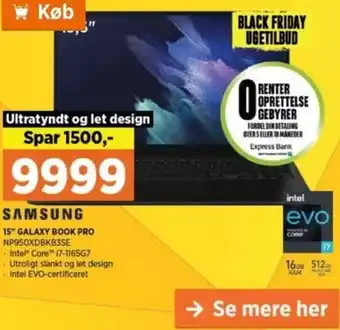 15"Galaxy Book Pro NP950XDBK3SE