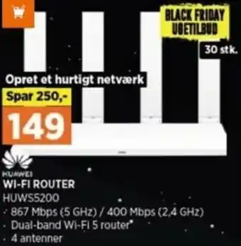 Power Wi-Fi Router HUWS5200 tilbud