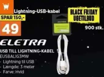 Power USB Till Lightning-Kabel tilbud