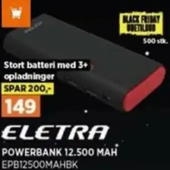 Power Powerbank 12.500 MAH EPB12500MAHBK tilbud