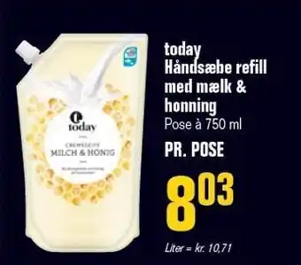 Poetzsch Padborg today Håndsæbe refill med mælk & honning tilbud