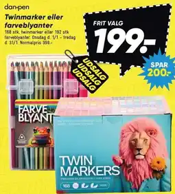 Bilka DANPEN Twinmarker eller farveblyanter tilbud