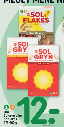 Ota Solgryn eller Solflakes 375-700 g