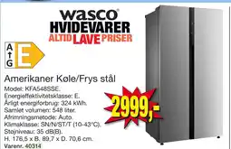 Harald Nyborg Amerikaner Køle/Frys stål tilbud