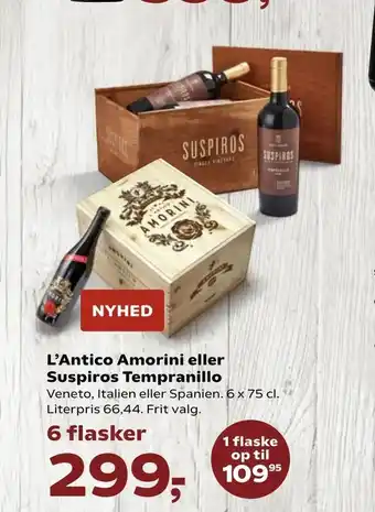 Kvickly L'Antico Amorini eller Suspiros Tempranillo tilbud