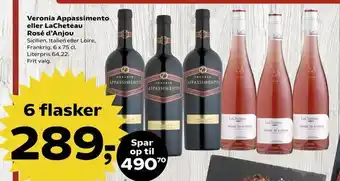Kvickly Veronia Appassimento eller LaCheteau Rosé d'Anjou tilbud