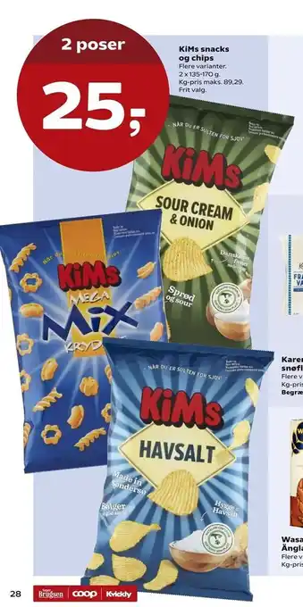 KiMs snacks og chips