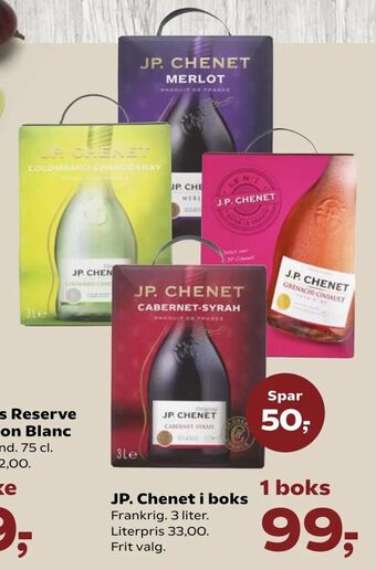 Kvickly JP. Chenet i boks tilbud