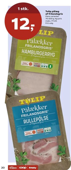 Kvickly Tulip pålæg af frilandsgris tilbud