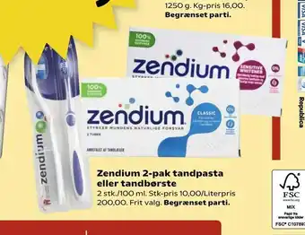 Kvickly Zendium 2-pak tandpasta eller tandbørste tilbud