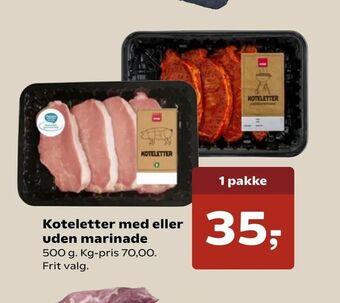Kvickly Koteletter med eller uden marinade tilbud