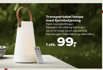 Kvickly Transportabel lampe med fjernbetjening tilbud