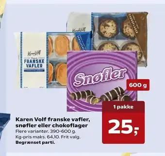 Karen Volf franske vafler, snøfler eller chokoflager