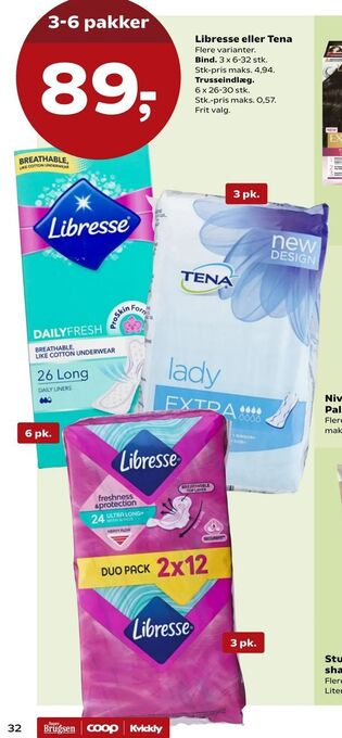 Kvickly Libresse eller Tena tilbud