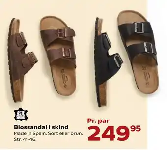 Biossandal i skind