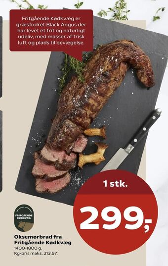 SuperBrugsen Oksemørbrad fra Fritgående Kødkvæg tilbud