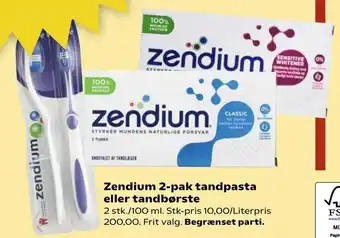 SuperBrugsen Zendium 2-pak tandpasta eller tandbørste tilbud