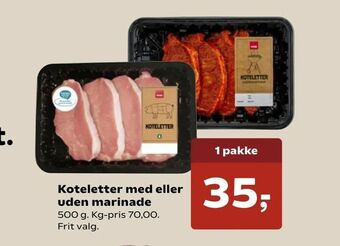SuperBrugsen Koteletter med eller uden marinade tilbud