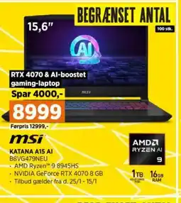 Power Msi katana a15 ai b8vg479neu tilbud