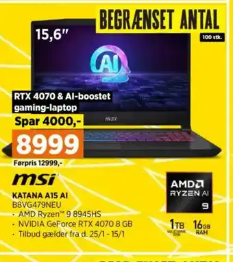 Power Msi katana a15 ai b8vg479neu tilbud