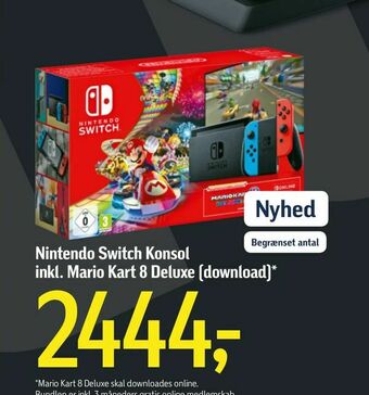 Føtex Nintendo Switch Konsol inkl. Mario Kart 8 Deluxe (download) tilbud