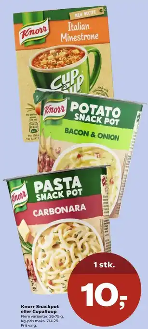 SuperBrugsen Knorr Snackpot eller CupaSoup tilbud