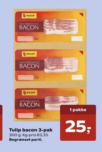 SuperBrugsen Tulip bacon 3-pak tilbud