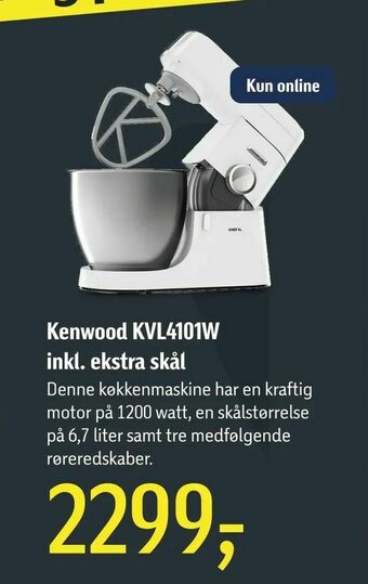Føtex Kenwood KVL4101W inkl. ekstra skål tilbud