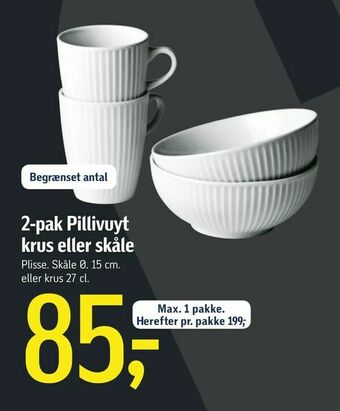 2-pak Pillivuyt krus eller skåle