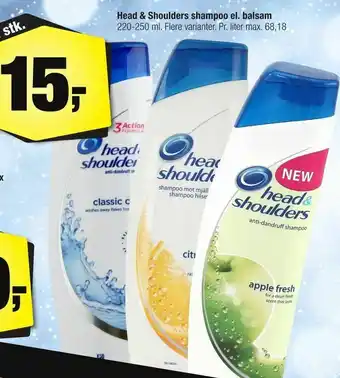 Calle Head & Shoulders shampoo el. balsam tilbud