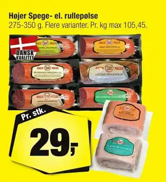 Calle Højer Spege- el. rullepølse tilbud