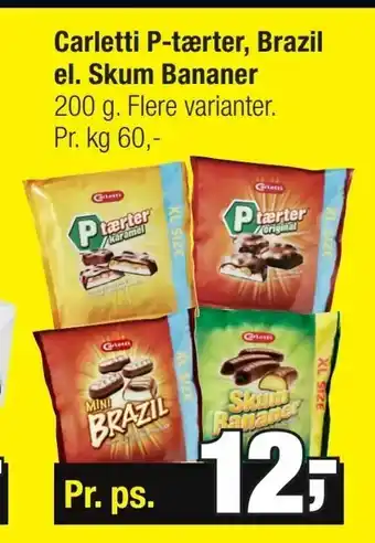 Calle Carletti P-tærter, Brazil el. Skum Bananer tilbud