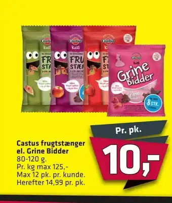 Fleggaard Castus frugtstænger el. Grine Bidder tilbud