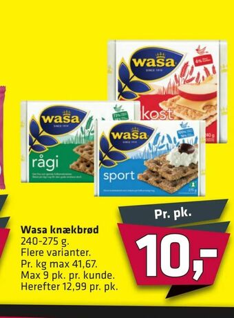 Fleggaard Wasa knækbrød tilbud
