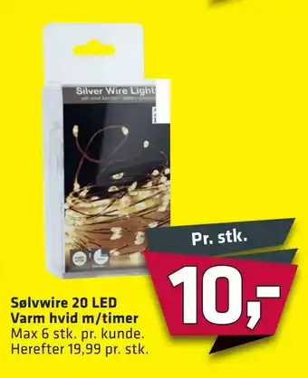 Fleggaard Sølvwire 20 LED Varm hvid m/timer tilbud