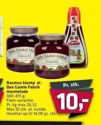 Rasmus klump el. Den Gamle Fabrik marmelade