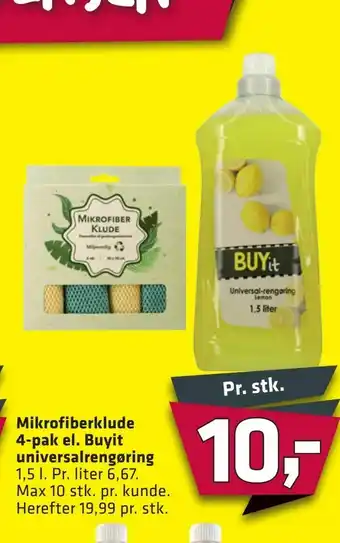 Fleggaard Mikrofiberklude 4-pak el. Buyit universalrengøring tilbud
