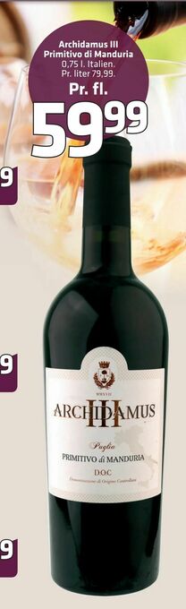 Fleggaard Archidamus III Primitivo di Manduria tilbud