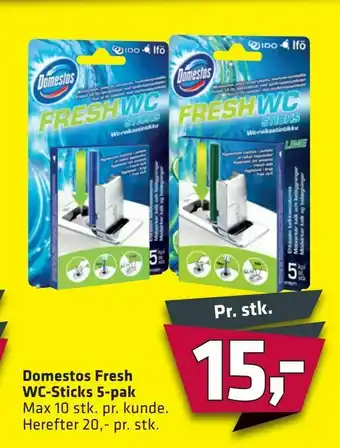 Fleggaard Domestos Fresh WC-Sticks 5-pak tilbud