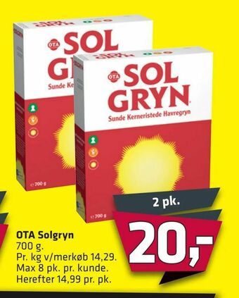 Fleggaard OTA Solgryn tilbud