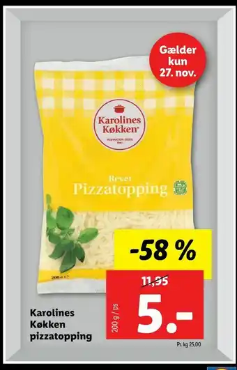 Let-Køb Karolines Køkken pizzatopping tilbud