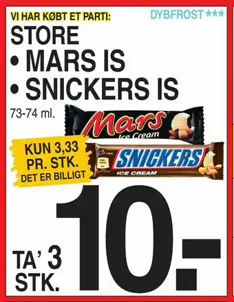 ABC Lavpris Mars is • Snickers is tilbud