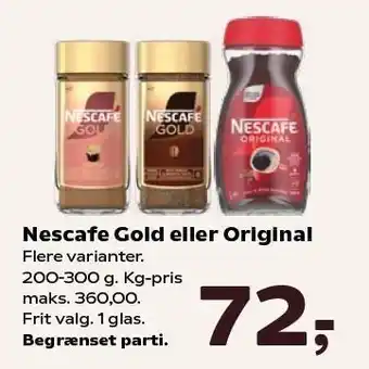 SuperBrugsen Nescafe Gold eller Original tilbud