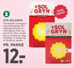 MENY OTA SOLGRYN 700-950 G tilbud