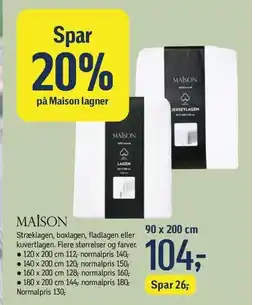 Føtex Spar 20% på Maison lagner tilbud